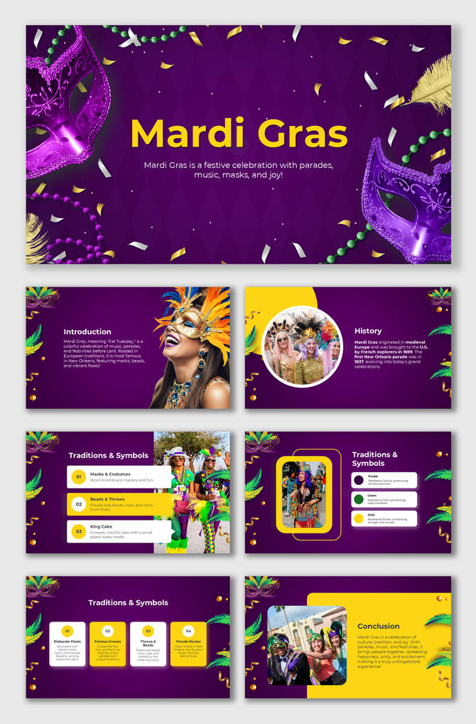 Masks, beads, floats, king cake, and vibrant costumes define Mardi Gras parades, culture, joy, and traditions.