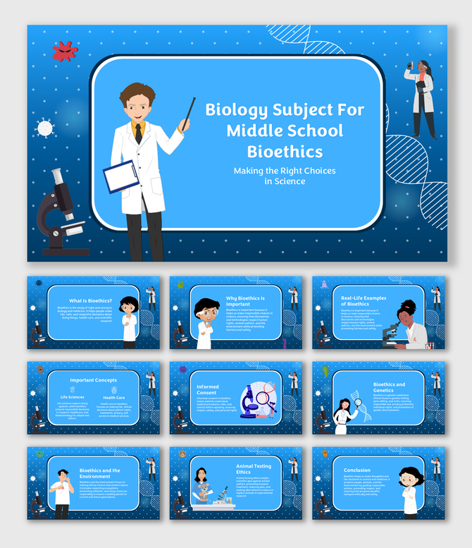 Explores bioethics, informed consent, environment, genetics, and animal testing with real-life examples for students.