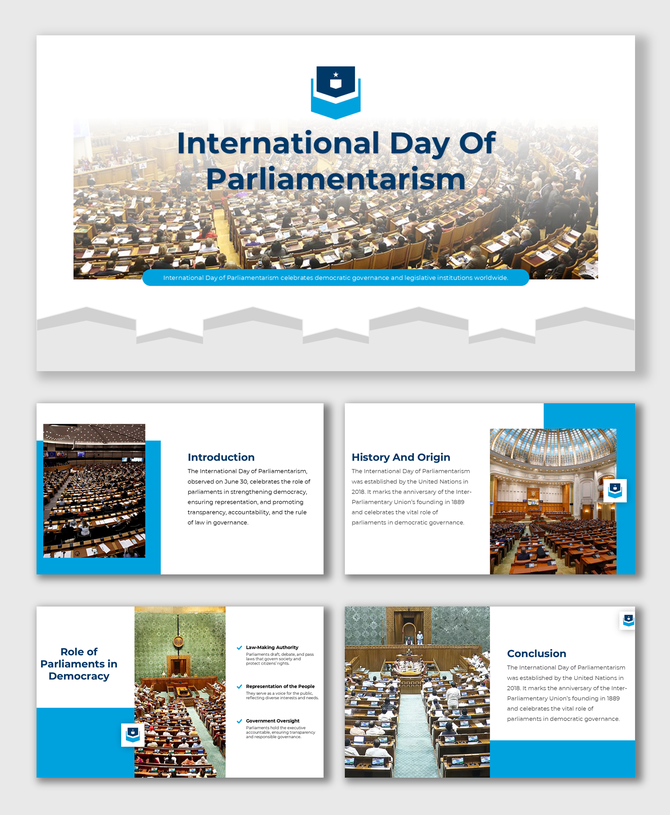 Celebrates democracy, highlights lawmaking, promotes accountability, ensures representation, marks IPU founding.