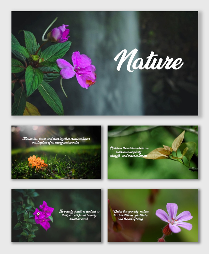 Pretty Nature Backgrounds with blossoms, leaves, and soft green hues creating calm, fresh, elegant natural visuals.