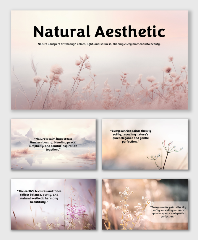 Natural Aesthetic Background with pastel hues, soft light, dry flowers, warm tones, and serene natural harmony.