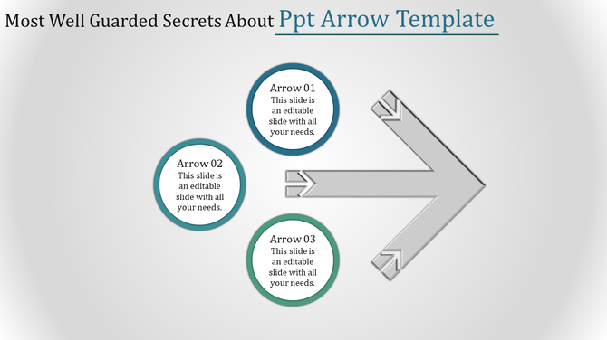 Infographic with three labeled circles pointing to a large gray arrow on the right, illustrating directional flow.