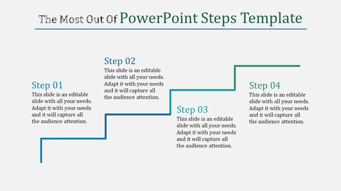 Template design illustrating a step-by-step process with placeholder text areas on a white background.