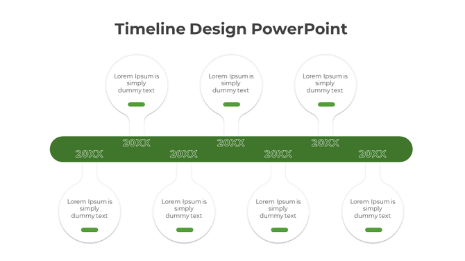 Yearly timeline from 2017 to 2020 with color-coded tabs for Business, Process, Target, and Growth.