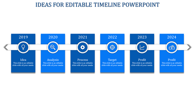 Editable Timeline PowerPoint for Comprehensive Projects