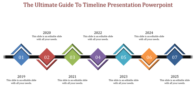 Multicolored Timeline Presentation PPT for Projects