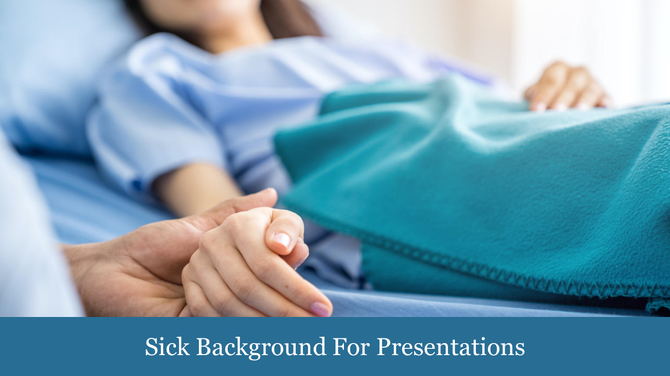 A patient in a hospital bed with a teal blanket and a hand being held for comfort, with soft light in the background.