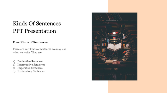 Creative Kinds of Sentences PPT Presentation Template