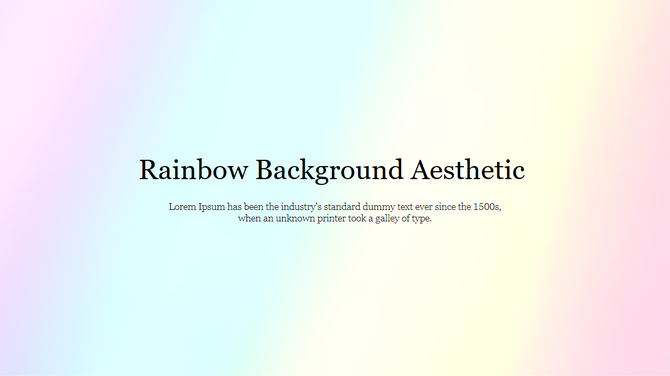 Aesthetic light rainbow gradient background blending soft pink, blue, and yellow tones with a caption area.