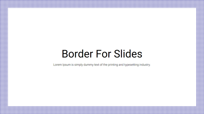 Slide design with a blue and white checkered pattern around the edges and a text area in the middle.