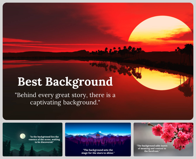 A pack of different background slides with various colors and quotes.