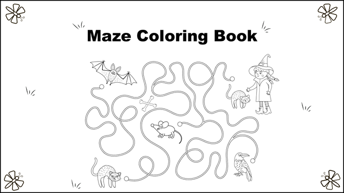 Maze Coloring Book PPT Presentation And Google Slides
