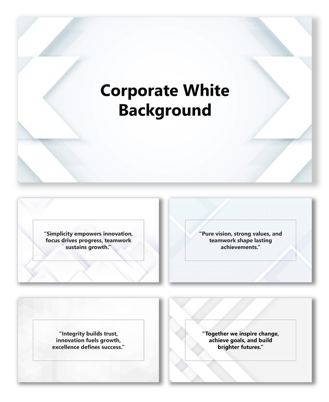 Corporate White Background with clean geometric layers, soft gradients, and modern professional design.