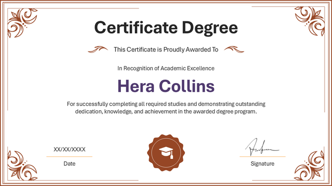 Certificate Degree PowerPoint And Google Slides Template