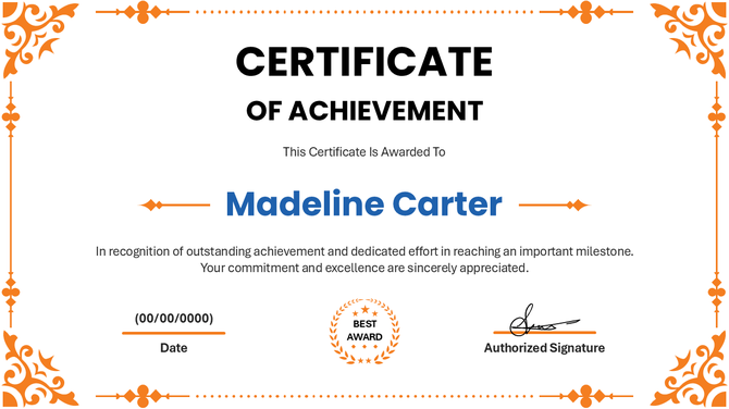 Achievement Certificate PowerPoint And Google Slides