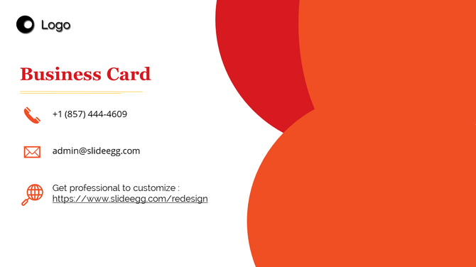 Business card template featuring contact information and a logo, with a modern design in vibrant colors.