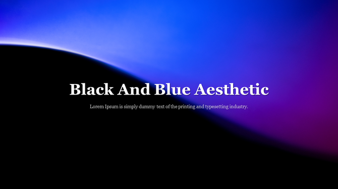 A visually striking slide featuring a black and blue gradient background with the title text prominently displayed.
