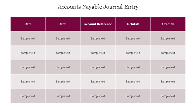 Accounts Payable Journal Entry PowerPoint Template