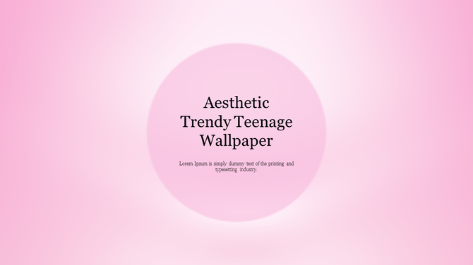 Minimalist pink aesthetic wallpaper with a circular gradient design and text in the center.