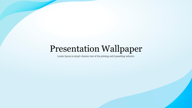 Light blue gradient wallpaper background slide with abstract wave patterns on the corners with title text in the center.
