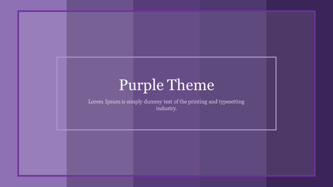 Slide featuring a rich purple background with placeholder text.
