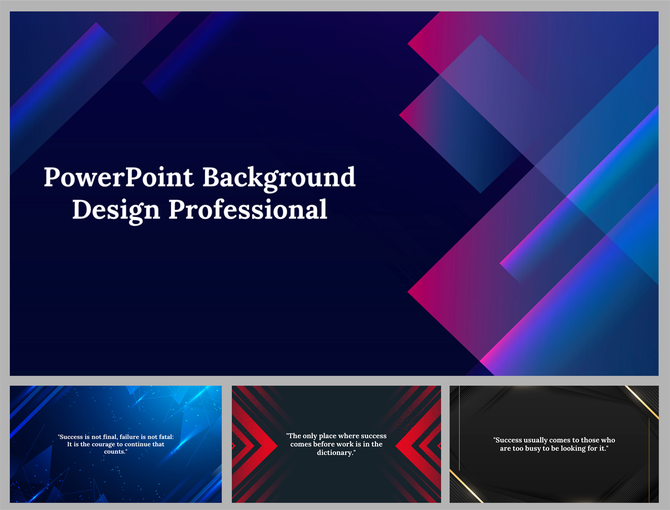 PowerPoint background slide featuring a dark blue base with pink, purple, and blue geometric overlays and text.