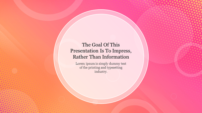 Abstract title slide with a glowing circle for text and a fun, colorful background of gradient hues and halftone effects.
