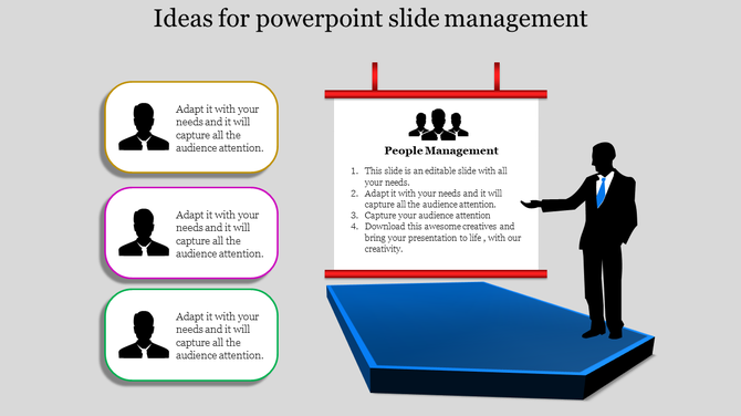 A PowerPoint slide with a professional figure presenting a People Management topic, with icons and captions.