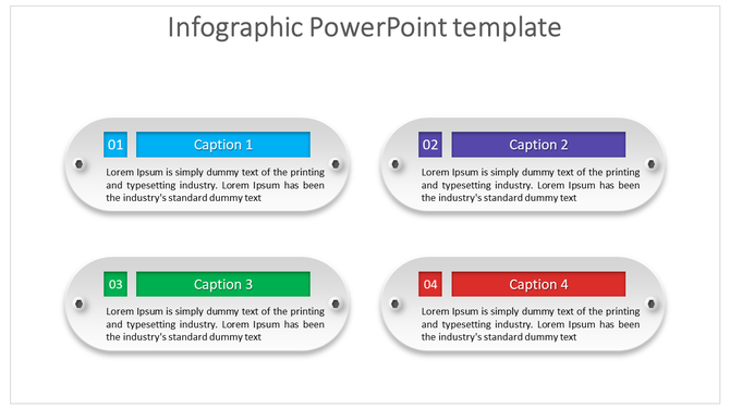 Infographic with four rounded rectangular sections, each featuring a colored header with number and description.