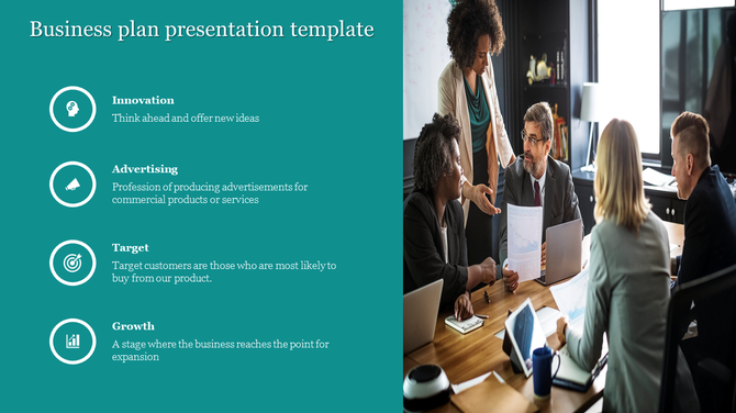 Turquoise Theme Business Plan Presentation Template