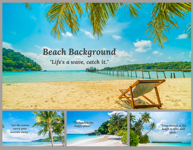 A pack of different beach background slides featuring quotes.