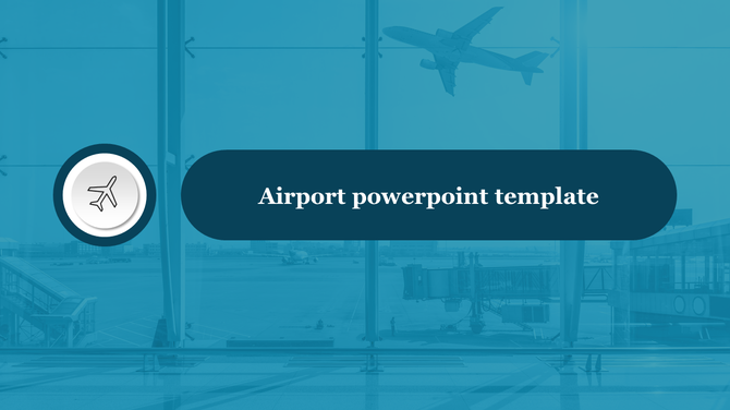 Blue tinted airport scene with a plane icon and a dark blue text box in the center displaying the title.