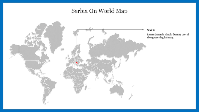 Creative Serbia On World Map Presentation Template 