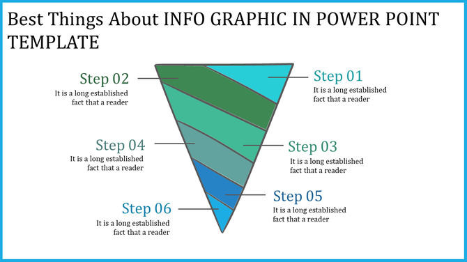 PowerPoint infographic with a funnel shaped diagram and labeled steps with placeholder text.