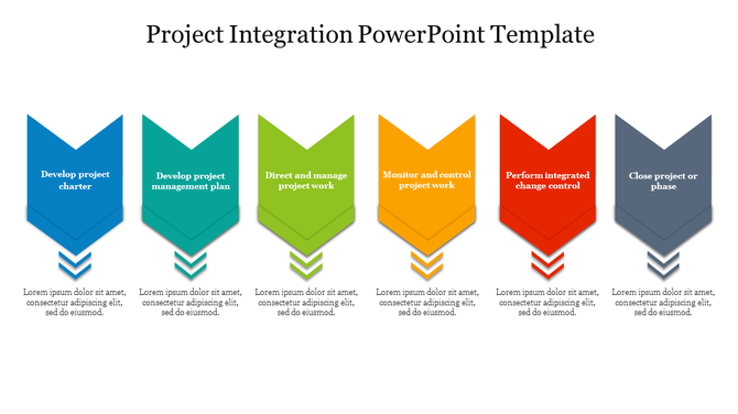 Six Node Project Integration PowerPoint Template