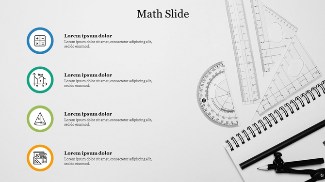 Multi-Color Math Slide PowerPoint Presentation Template
