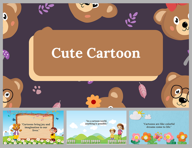 A pack of cute cartoon bear slides surrounded by colorful leaves and flowers covers various related topics with text.