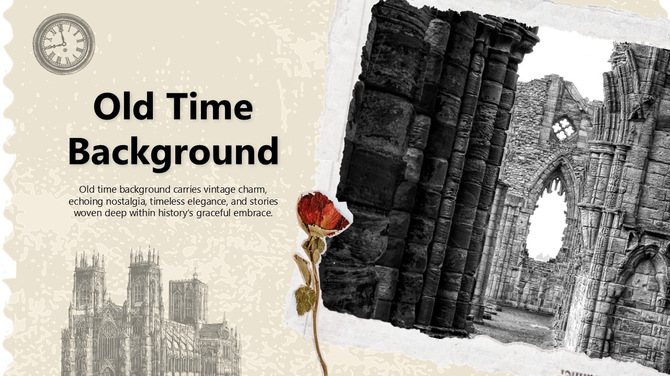 A vintage style brown background with a spotlight effect illuminating a circular icon and central text.