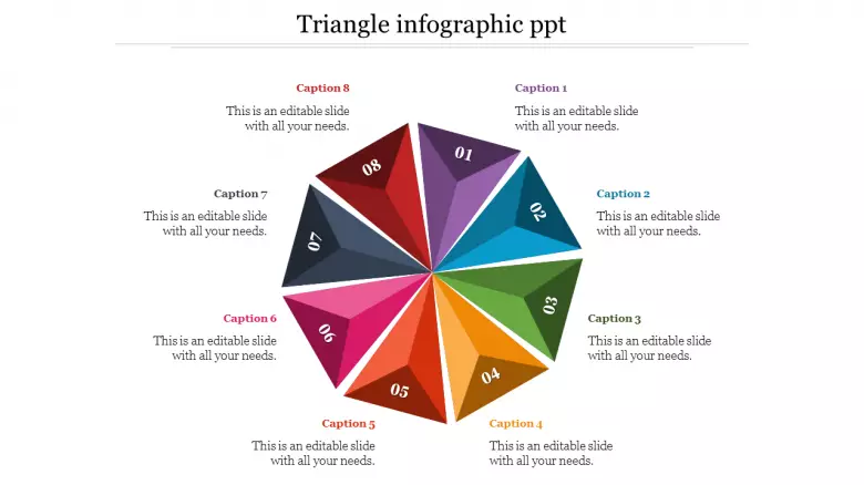 Eight Triangle Infographic Ppt