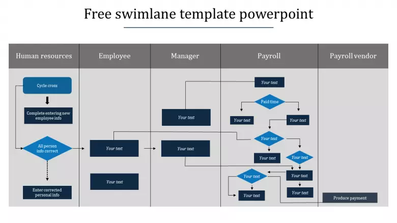 Simple Free Swimlane Template Powerpoint