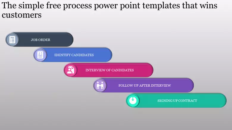 Free Process Powerpoint Templates With Multi Color Infographics