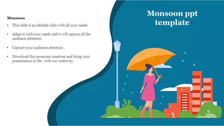 Monsoon Ppt Template With Abstract Design