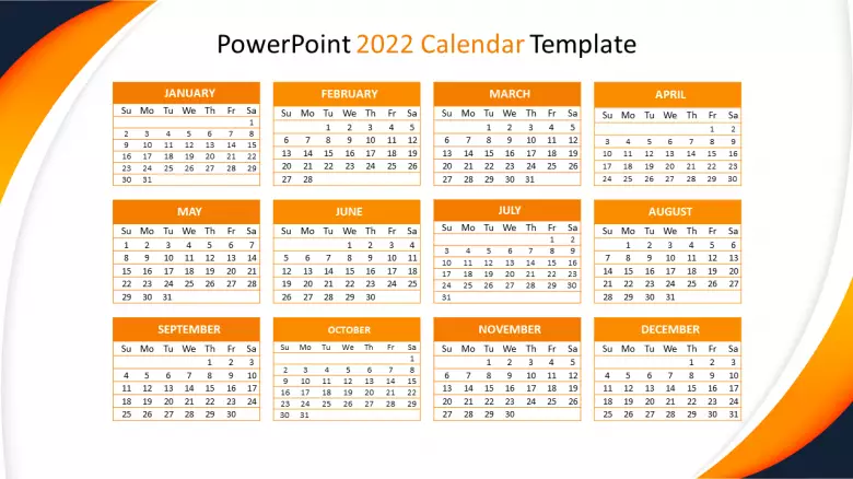 Powerpoint Calendar Template 2022 Best Powerpoint 2022 Calendar Template Presentation