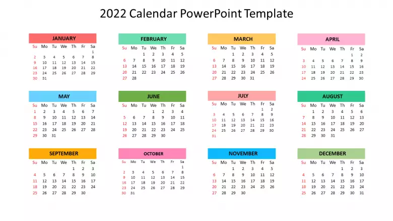 Powerpoint Calendar Template 2022 Elegant 2022 Calendar Powerpoint Template For Presentation