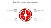 Red circular flow chart template with four sections Business, Profit, Target, and Growth, each labeled with an icon.