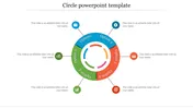 Six part circular infographic template with options labeled 1 to 6, each connected to an icon and text.
