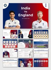 India Vs England Test Match 2025 slides showing squads, captains, venue, trophy, and strategy with bold visuals.