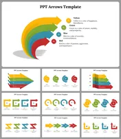 Buy Curved Block Arrow PowerPoint And Google Slides Template