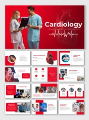 Cell biology slides showing various biological processes through microscopic imagery and structured blue layouts.