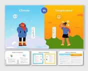 Climate Vs Temperature: Comparing long-term weather patterns and short-term heat measurements with visuals.